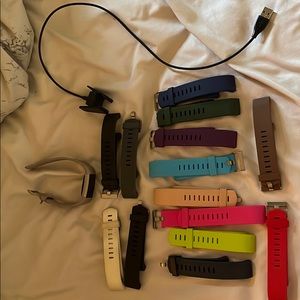 Fitbit with 15 bands and charger!